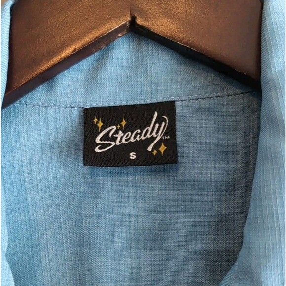 Steady Size Small Bowling Shirt Men's Button Up Embroidered Cocktail Classic - Picture 2 of 4